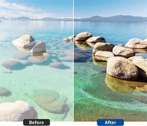 Comparaison avant/après l'application du filtre gradué pour corriger un ciel surexposé