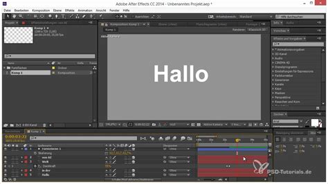 Infographie présentant les différentes étapes de création d'un titre 3D dans After Effects