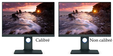 Illustration montrant la différence d'affichage entre un écran calibré et un écran non calibré.
