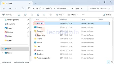 Schéma montrant le chemin d'accès au dossier AppData pour la récupération automatique dans Photoshop