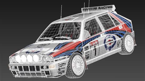 Vue générale du modèle 3D de la Lancia Rally dans 3ds Max