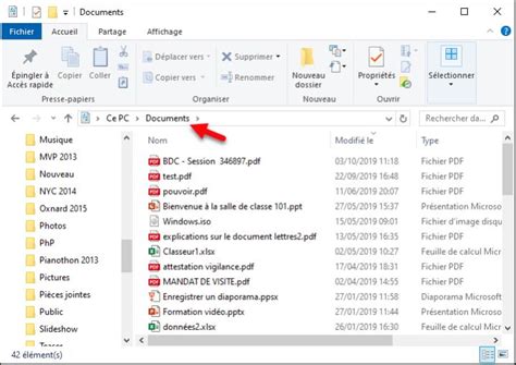 Fenêtre des options de dossier dans Windows Explorer