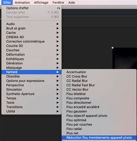 Schéma illustrant l'application des effets de flou dans After Effects.