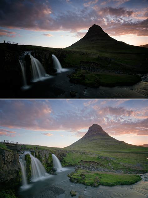 Exemple avant/après d'une image traitée avec DxO Smart Lighting, montrant l'amélioration de la luminosité dans les zones sombres.