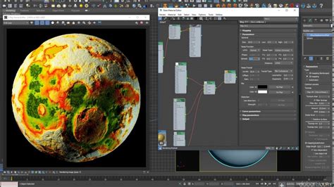Schéma illustrant l'interface de Bercon Noise dans 3ds Max avec des paramètres clés mis en évidence.