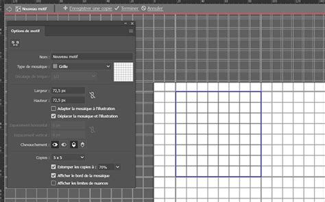 Exemple de motif créé avec une grille dans Illustrator