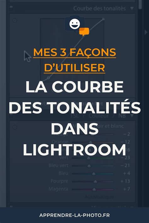 Graphique de la Courbe des tonalités dans Lightroom avec des points de réglage