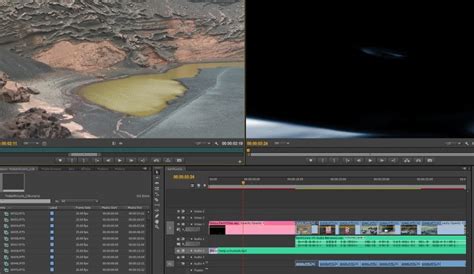 Interface utilisateur d'Adobe Premiere Pro CS6 avec les moniteurs Source et Programme