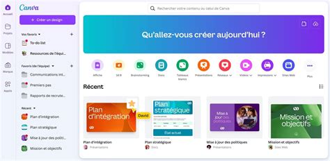 Interface utilisateur de Canva avec le bouton 