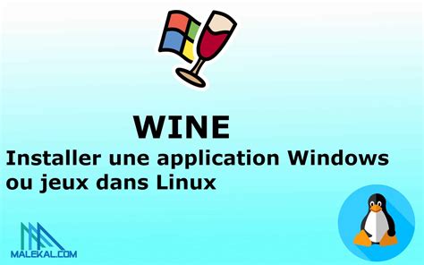 Interface de Wine configurée pour l'installation d'une application Windows