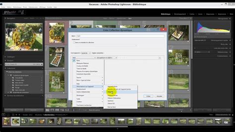 Schéma illustrant la création d'une collection dynamique dans Lightroom et son association à un projet de livre.