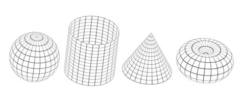 Illustration des différentes primitives standards dans 3ds Max (boîte, sphère, cylindre, cône, tore, géosphère)