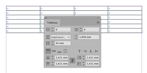 Illustration montrant comment sélectionner une ligne ou une colonne dans un tableau InDesign.