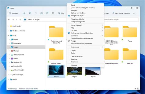Capture d'écran montrant l'option 
