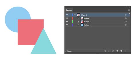 Exemple de structure de calques dans Adobe Illustrator, montrant des groupes et des calques distincts