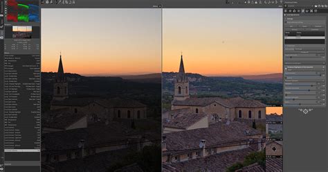 Comparaison visuelle côte à côte des interfaces de RawTherapee et GIMP