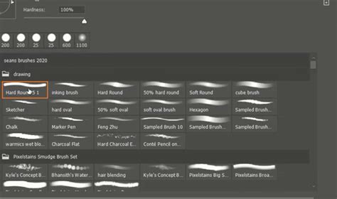 Schéma expliquant les différentes sections de la palette des pinceaux dans Photoshop, mettant en évidence l'option 