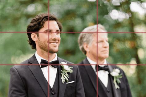 Illustration expliquant le principe de la règle des tiers appliquée au cadrage d'images.