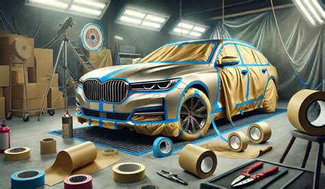 Illustration détaillée d'un tableau voiture réaliste mettant en avant les reflets sur la carrosserie et la texture du cuir.