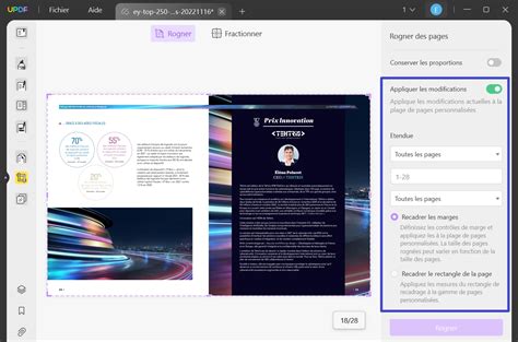 Interface de l'outil Rogner avec les options de conservation de l'échelle dans SketchBook Pro