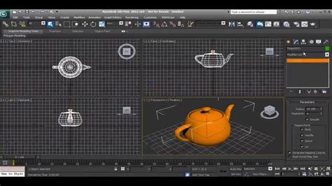 Interface utilisateur de 3ds Max montrant un objet sélectionné en bleu