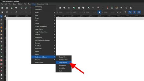 Capture d'écran du menu Inkscape montrant l'option 