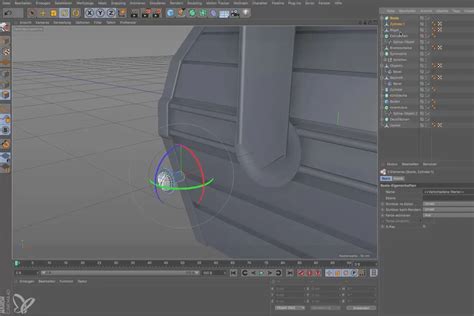 Exemple d'un objet extrudé à partir d'une spline dans Cinema 4D