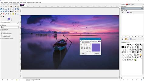 Schéma montrant l'outil pipette sélectionnant une couleur sur un objet et l'appliquant à un autre