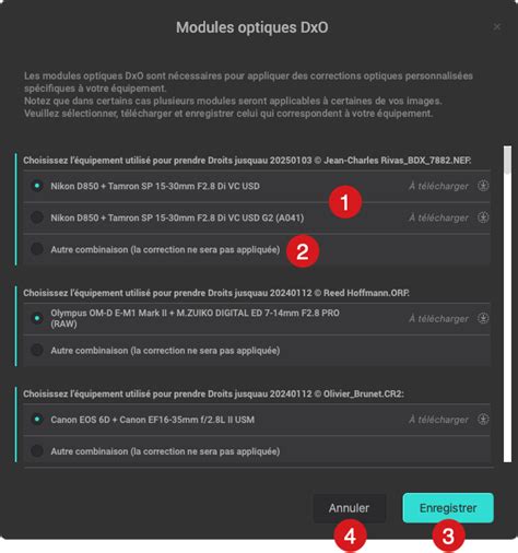 Schéma expliquant le fonctionnement des Modules Optiques DxO et leur impact sur la qualité d'image