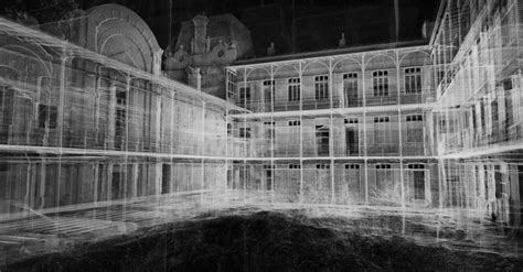 Représentation 3D d'un bâtiment sous forme de nuage de points