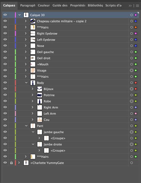 Illustration conceptuelle de l'organisation des calques dans InDesign