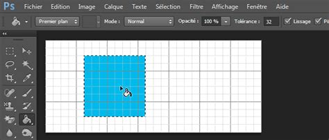 Schéma illustrant l'utilisation de l'outil Plume et du magnétisme dans Photoshop pour créer une grille vectorielle
