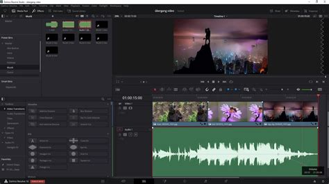 Exemple d'utilisation des images clés pour créer un fondu audio dans DaVinci Resolve
