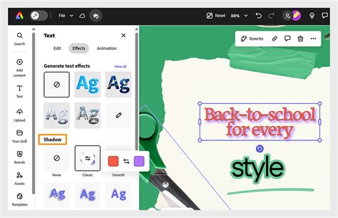 Application d'effets d'ombre et de relief sur un logo