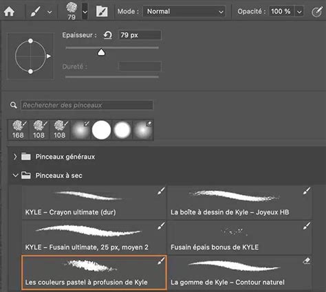 Illustration montrant comment utiliser l'outil Pinceau pour ajouter des reflets sur une surface métallique dans Photoshop.