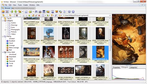 Interface de XnView MP montrant l'onglet
