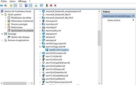 Capture d'écran du Gestionnaire de périphériques Windows montrant la sélection du pilote MTP USB Device.