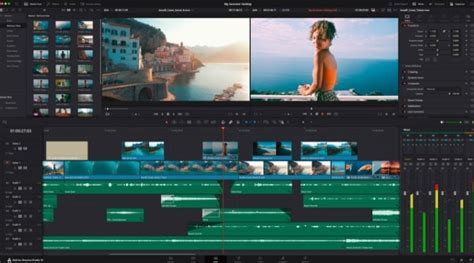 Exemple d'application d'une fondu croisée audio dans DaVinci Resolve