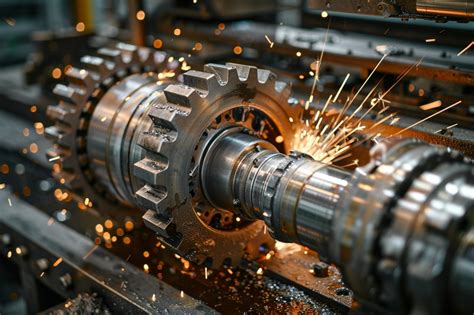 Exemple d'animation mécanique dans 3ds Max, montrant des pièces d'engrenage en mouvement.