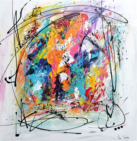 Illustration d'une peinture abstraite colorée, évoquant l'art contemporain