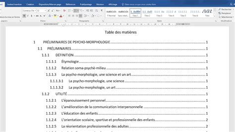 Exemple de configuration des styles de table des matières dans InDesign