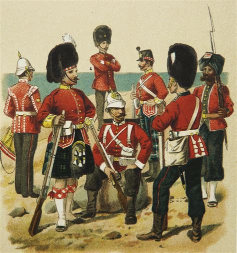 Lithographie du 19ème siècle représentant des uniformes de la police française sous l'Empire