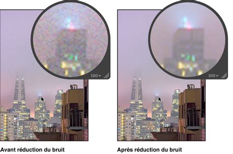 Comparaison avant/après de la réduction de bruit sur une image d'astrophotographie
