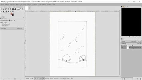 Illustration montrant un calque avec un masque rectangulaire révélant uniquement une partie de l'image.