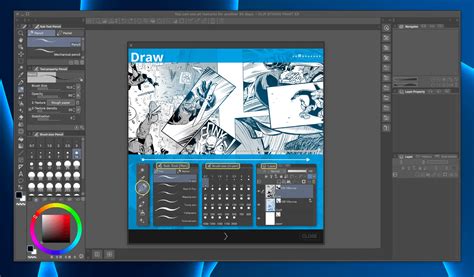 Interface de Clip Studio Paint avec la fenêtre 