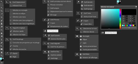 Interface de Photopea avec la barre d'outils et les panneaux