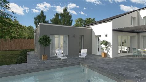 Exemple de photomontage avant/après pour une extension de maison ou un aménagement paysager