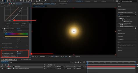 Interface de l'effet Courbes dans After Effects pour la correction colorimétrique