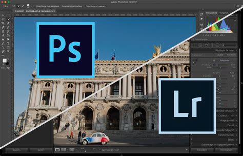 Schéma comparant les fonctionnalités de Lightroom et Photoshop