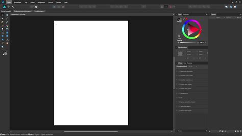 Interface utilisateur d'Affinity montrant les studios personnalisables